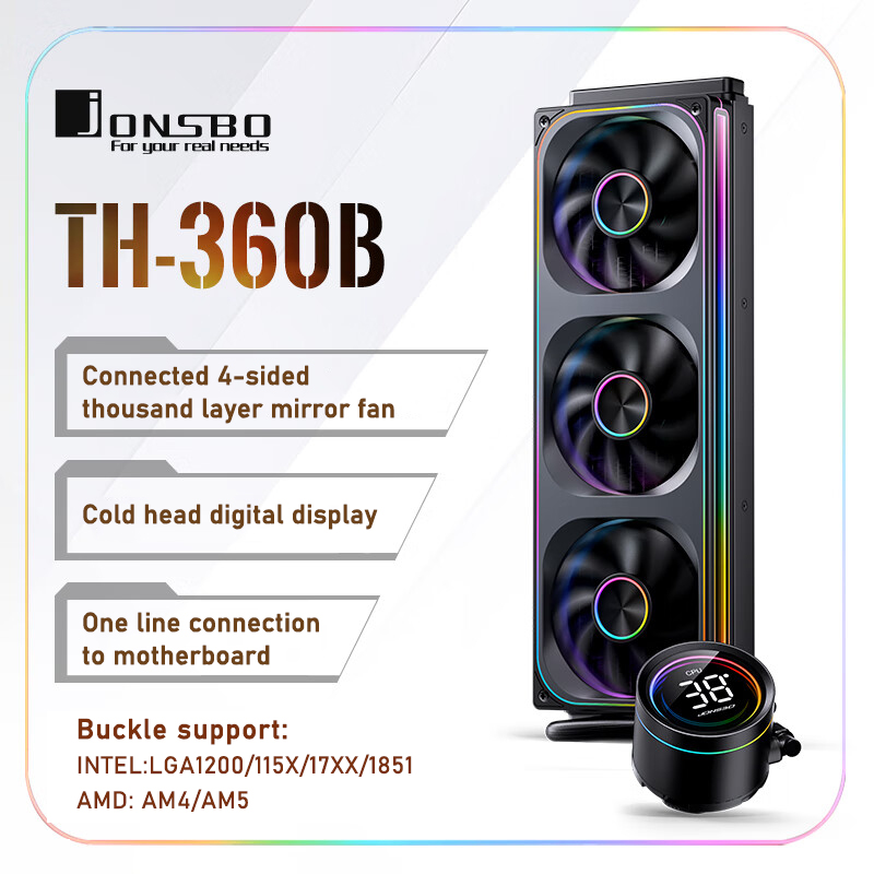 Aio Liquid Cooler - Jonsbo TH-360 AIO CPU Raffreddamento a