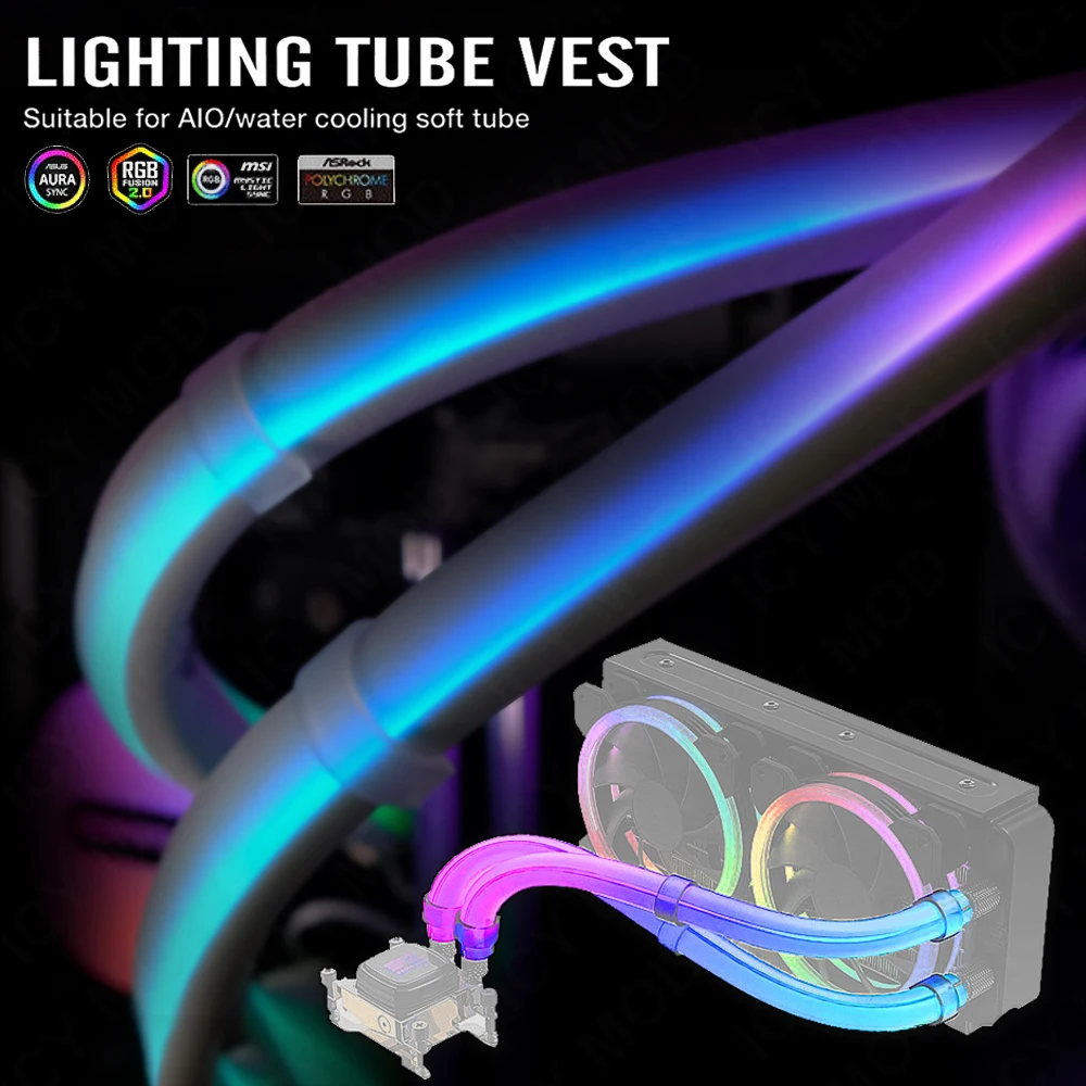 Aio Liquid Cooler - EZDIY ARGB Striscia luminosa per copertura